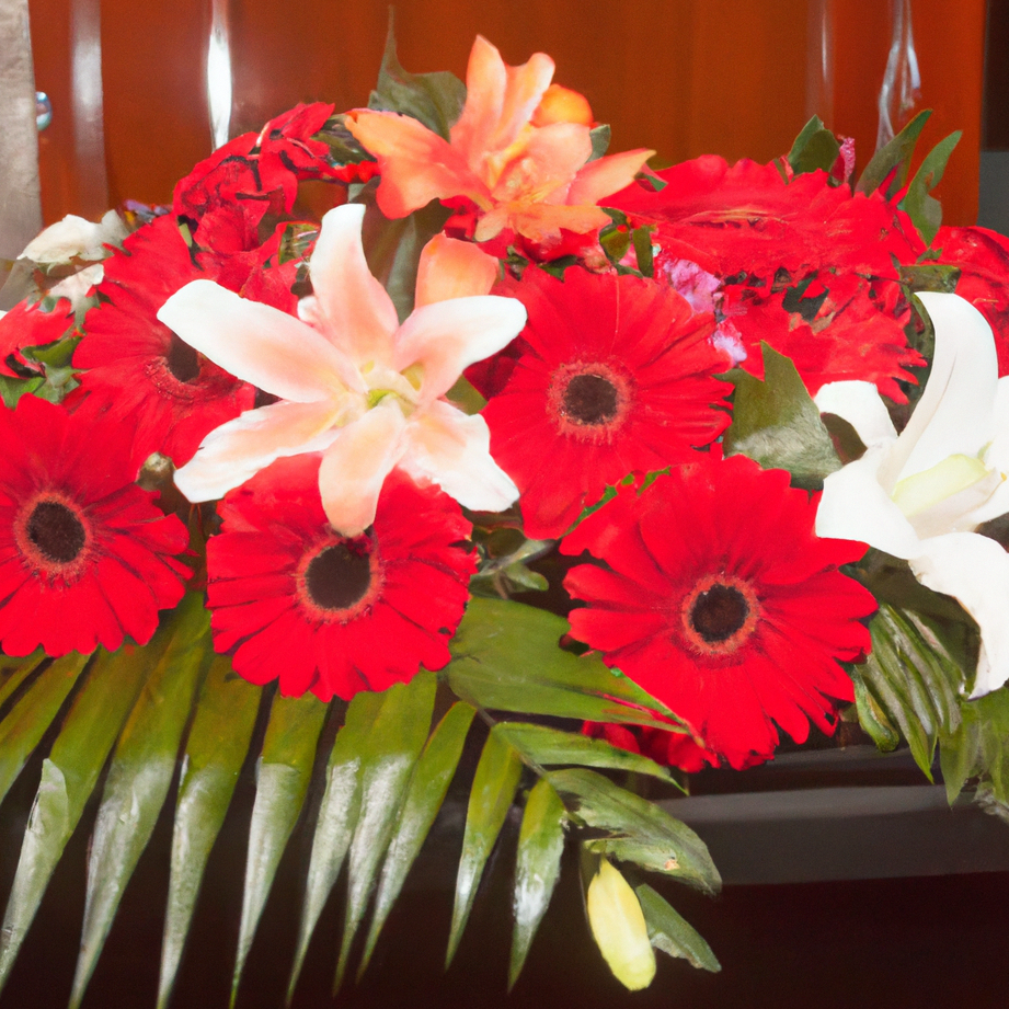 arreglos florales rojos para funerales
