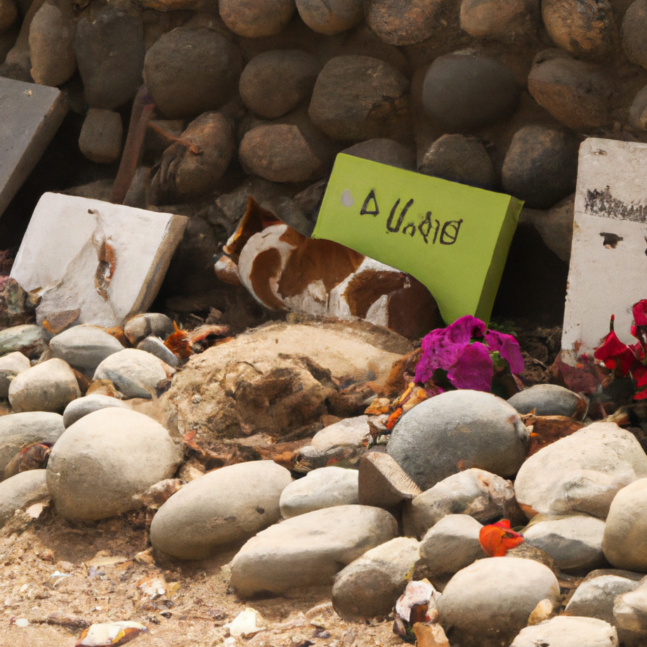 tumbas de mascotas y piedras conmemorativas